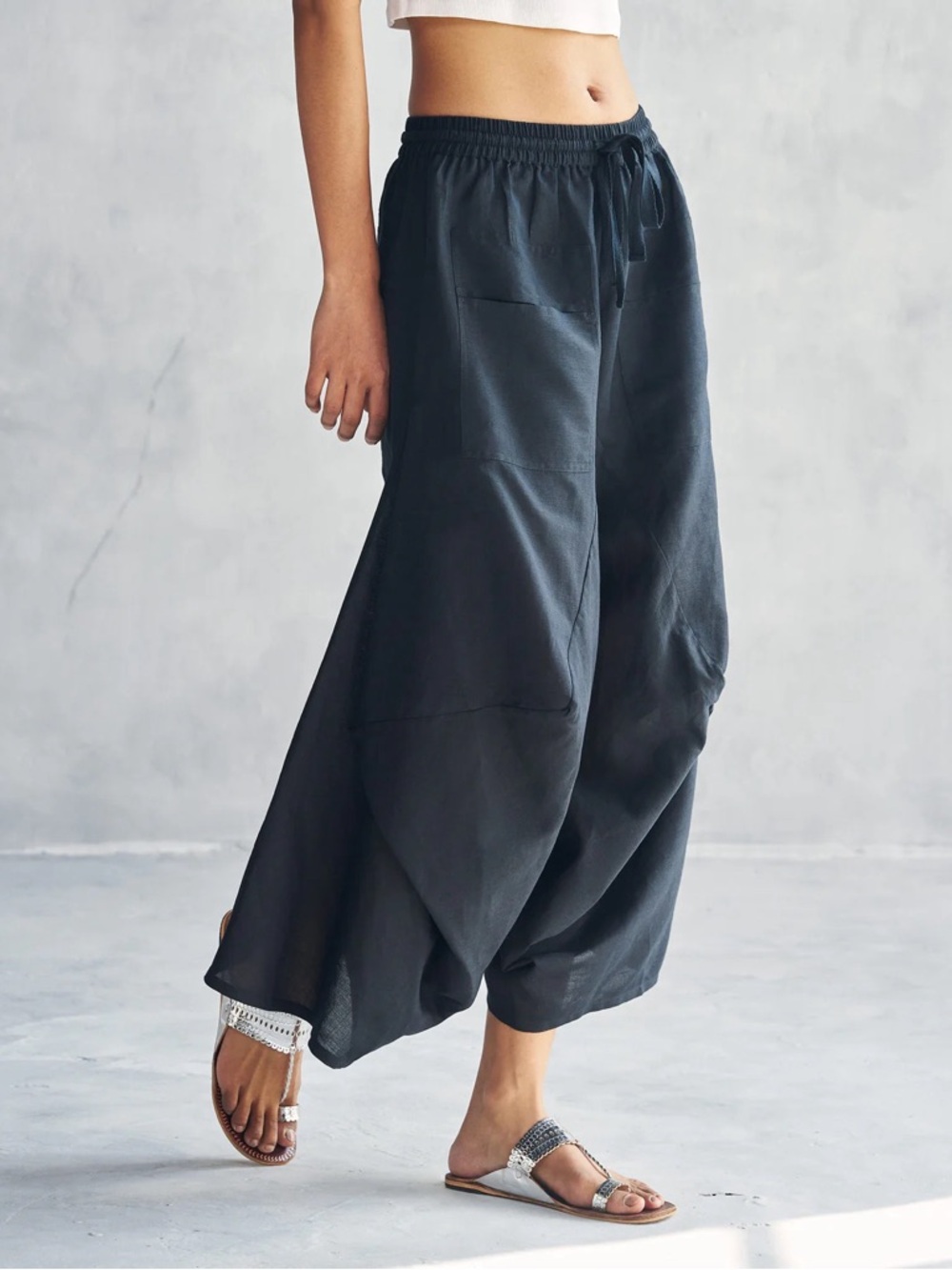 NWT Nicobar Yoka Palazzo Linen Trousers